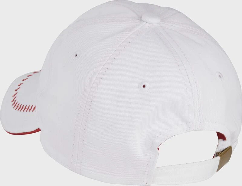 Rawlings Women's White Baseball Stitch Hat 2 Rawlings Women's White Baseball Stitch Hat - Image 2