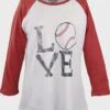 Rawlings Women's Love Baseball Raglan Sleeve T-Shirt