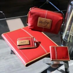 Rawlings "Pop" Baseball Stitch Front Pocket Wallet -Balls Store POP RED 101