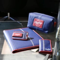 Rawlings "Pop" Baseball Stitch Bi-Fold Leather Wallet -Balls Store POP ROY 101