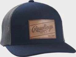 Rawlings Leather Patch Mesh Snapback Hat -Balls Store RSGLPH N 5