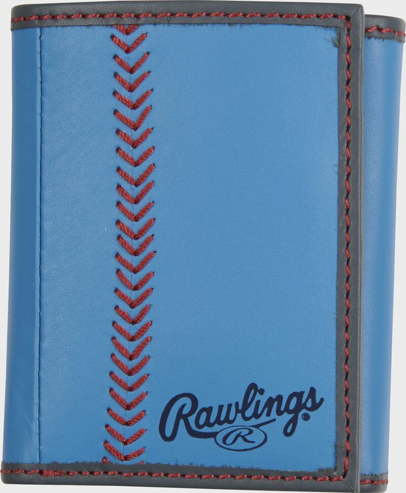 Rawlings "Pop" Baseball Stitch Tri-Fold Leather Wallet 1 Rawlings "Pop" Baseball Stitch Tri-Fold Leather Wallet